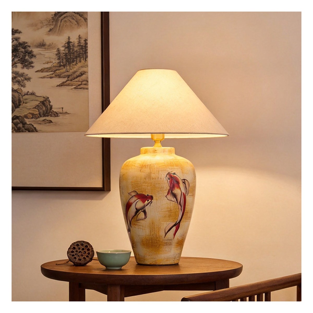 复古中古陶瓷台灯 09