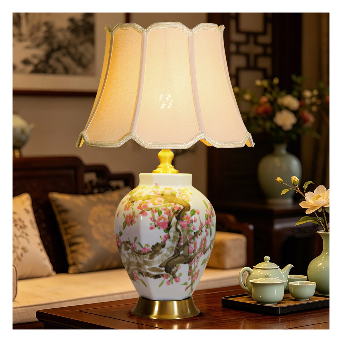 复古中古陶瓷台灯 71