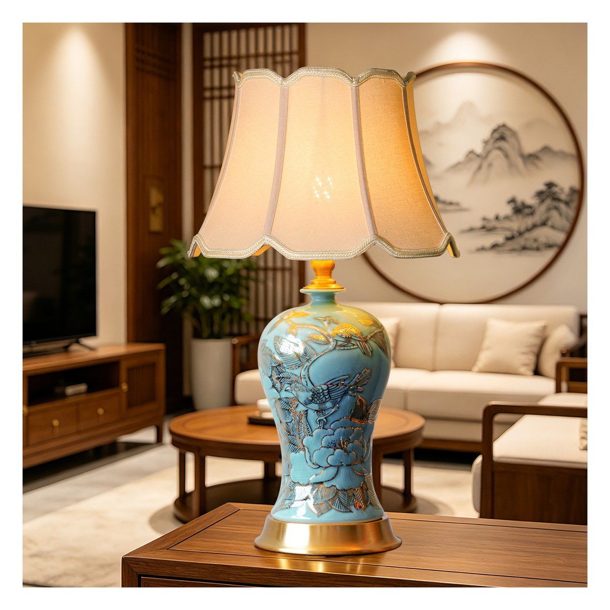 复古中古陶瓷台灯 86
